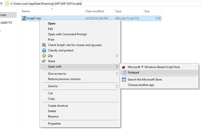 Record macro in SAP using SAP Script Recording script.vbs